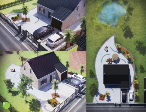Visuels 3D réalisées pour aménagement terrasse par Artist construct