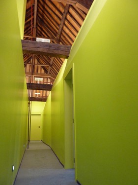 access to studios in the attic is inspired by the monastic cells