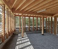 Nature infrastructure - Bike shelter and its willow screen