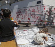 One of the participative workshops to co-construct the wall