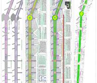 Avenue Louise : situation projetée ; niveaux -1, au sol, aérien; 3D