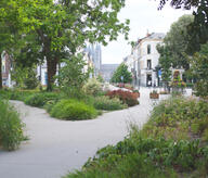 Vue de la cathédrale depuis le parcours-jardin ©ValentineDesplechin