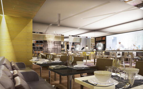 Gourmet restaurant built in a commercial gallery for our customer Olivier Lempereur