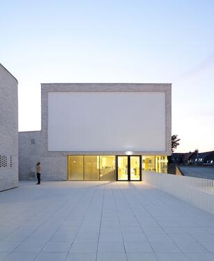 the terrace with its outdoor cinema screen