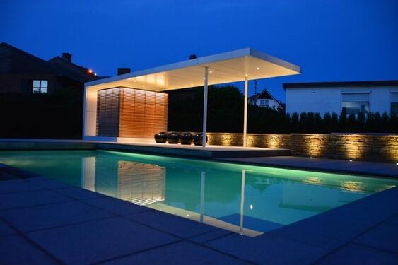 Swimming pool and Pool house