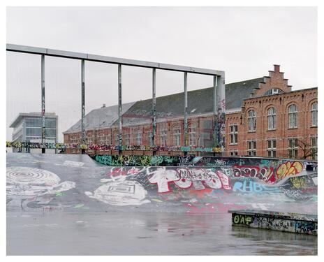 Skatepark Ursulines, Bruxelles, par l'Escaut