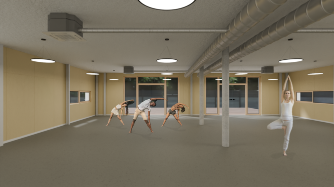 Vue intérieure salle polyvalente