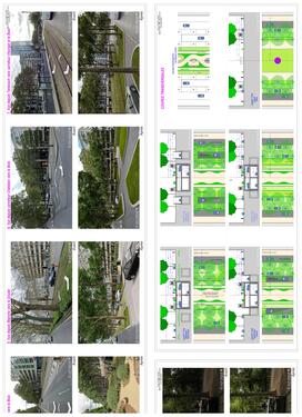 Avenue Louise : photomontage planche 2 ; sections types plans et coupescoupes 