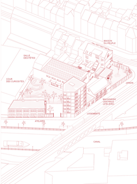 Maison du Peuple - Axonométrie