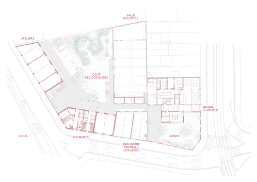 Maison du Peuple - Plan rez-de-chaussée