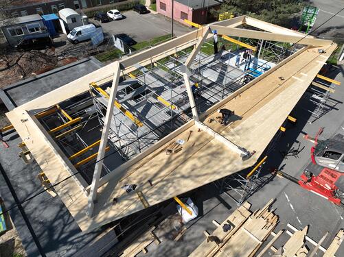 Pavillon Embourg_charpente phase 1