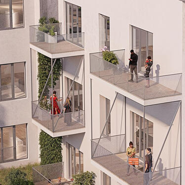 Détail facade intérieur