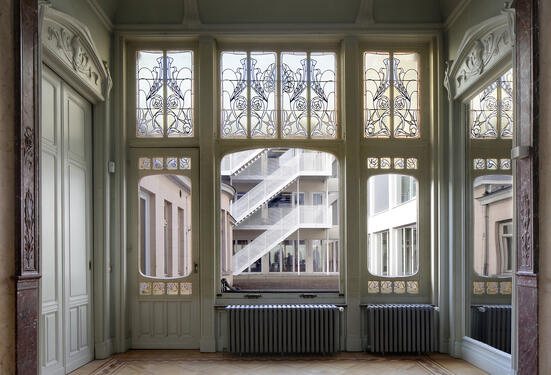 vue du jardin depuis le bâtiment classé