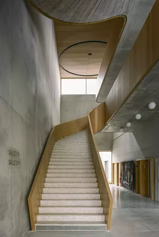 the cinema hall with the grand staircase