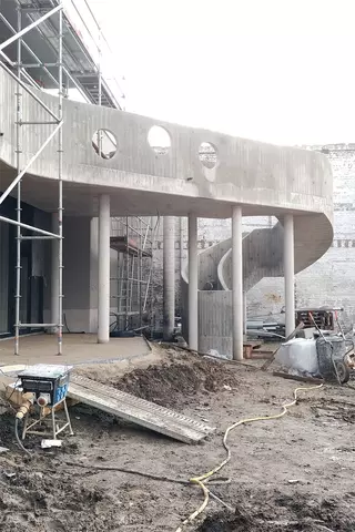 Aquarelle Kindergarten, external stairs close up